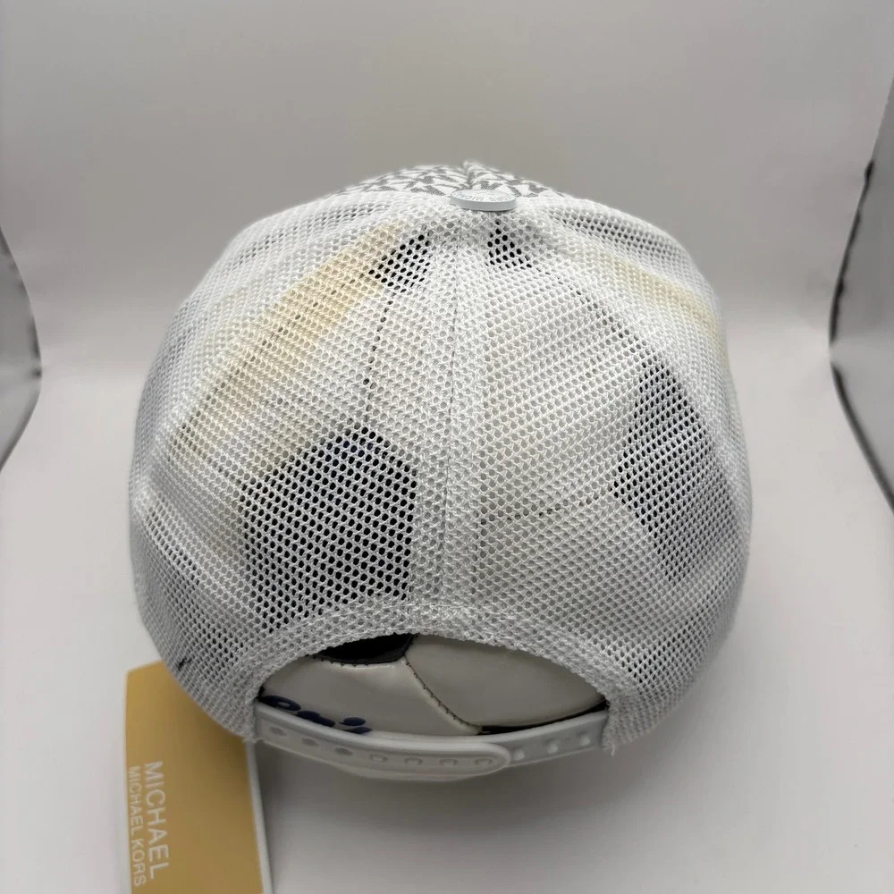 Michael Kors MK Logo Trucker‎ Hat White Grey Mesh Adjustable Snapback
